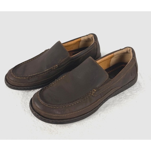 Born Men\'s Brown Leather Slip On Loafers Comfort Casual Shoes Moc Toe 10M main image 8